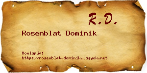 Rosenblat Dominik névjegykártya